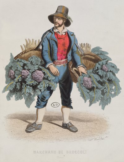 Broccoli Seller in Rome, Mid 19th Century by Laurent Francois Guerdet